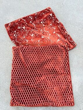 Pier 1 Large Pillow Covers Raised Velvet Floral x Diamond 24 x 24 in